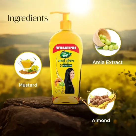 Dabur Sarson Amla Hair Oil - 600ml యొక్క చిత్రం