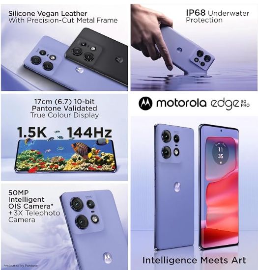 మోటరోలా ఎడ్జ్ 50 ప్రో 5G (లక్సీ లావెండర్, 256 GB) (12 GB RAM) యొక్క చిత్రం