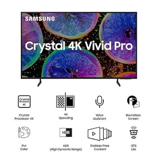 Samsung 108 cm (43 అంగుళాలు) D సిరీస్ బ్రైటర్ క్రిస్టల్ 4K వివిడ్ ప్రో అల్ట్రా HD స్మార్ట్ LED TV UA43DUE77AKLXL (నలుపు) యొక్క చిత్రం