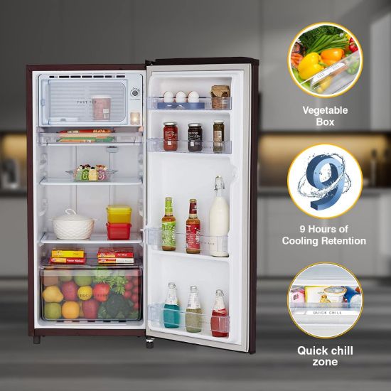 Whirlpool184 L 2 స్టార్ డైరెక్ట్-కూల్ సింగిల్ డోర్ రిఫ్రిజిరేటర్ (205 WDE PRM 2S వైన్ బ్లూమ్-జెడ్) యొక్క చిత్రం