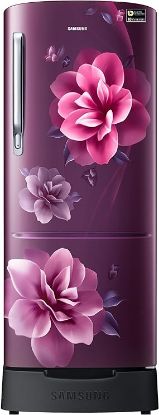 Samsung 183 L, 5 స్టార్, డిజిటల్ ఇన్వర్టర్, డైరెక్ట్-కూల్ సింగిల్ డోర్ రిఫ్రిజిరేటర్ (RR20D2825CR/NL, రెడ్, కామెల్లియా పర్పుల్, బేస్ స్టాండ్ డ్రాయర్) యొక్క చిత్రం