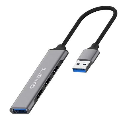 ల్యాప్‌టాప్/PC కోసం ఆమ్కెట్ 4 పోర్ట్ USB హబ్, USB 3.0 పోర్ట్‌తో 5 Gbps సూపర్‌స్పీడ్ డేటా ట్రాన్స్‌మిషన్, 1*USB 3.0 పోర్ట్‌లు, 3*USB 2.0 పోర్ట్, సొగసైన మెటల్ డిజైన్, అన్ని USB, PC, ల్యాప్‌టాప్ (గ్రే) లతో యూనివర్సల్లీ కంపాటబుల్. యొక్క చిత్రం