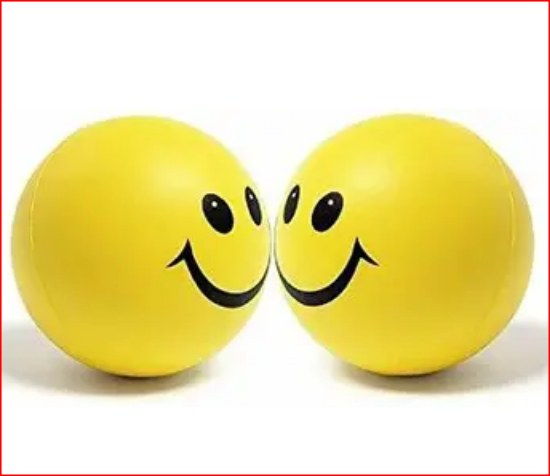 Smiley yellow foam ball 21-cm for hand forearm exercise, blood pressure control and stress relief ball smiley ball - 10 mm  (Yellow) యొక్క చిత్రం