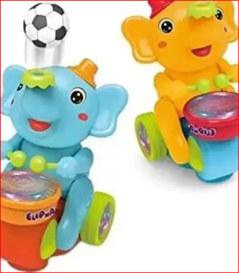 Toyboi Elephant Musician Toy for Kids with Music and Flashing Light (Multicolor) యొక్క చిత్రం