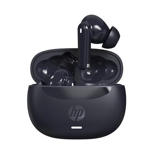 HP H150ఇయర్ ఇయర్‌బడ్స్‌లో వైర్‌లెస్, టాబ్లెట్‌లు, స్మార్ట్‌ఫోన్‌లు, PCలు మరియు బ్లూటూత్‌తో కూడిన ఇతర పరికరాలకు అనుకూలంగా ఉంటుంది, శబ్దం-తగ్గింపు, నీటి నిరోధక డిజైన్, నలుపు, 0.036Kg యొక్క చిత్రం