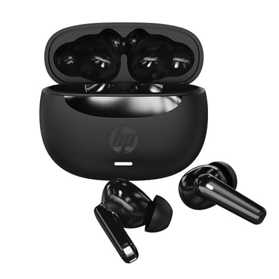 HP H150ఇయర్ ఇయర్‌బడ్స్‌లో వైర్‌లెస్, టాబ్లెట్‌లు, స్మార్ట్‌ఫోన్‌లు, PCలు మరియు బ్లూటూత్‌తో కూడిన ఇతర పరికరాలకు అనుకూలంగా ఉంటుంది, శబ్దం-తగ్గింపు, నీటి నిరోధక డిజైన్, నలుపు, 0.036Kg యొక్క చిత్రం