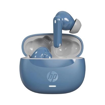 HP H150 ట్రూ వైర్‌లెస్ ఇయర్‌బడ్స్, బ్లూటూత్ కనెక్టివిటీ, డిజిటల్ యాక్టివ్ నాయిస్ క్యాన్సిలేషన్, 7 గంటల ప్లేటైమ్, ఫింగర్‌ప్రింట్ టచ్, IPX3 వాటర్-రెసిస్టెంట్ డిజైన్, 1-సంవత్సరం పరిమిత వారంటీ, బ్లూ, A20QBAA యొక్క చిత్రం