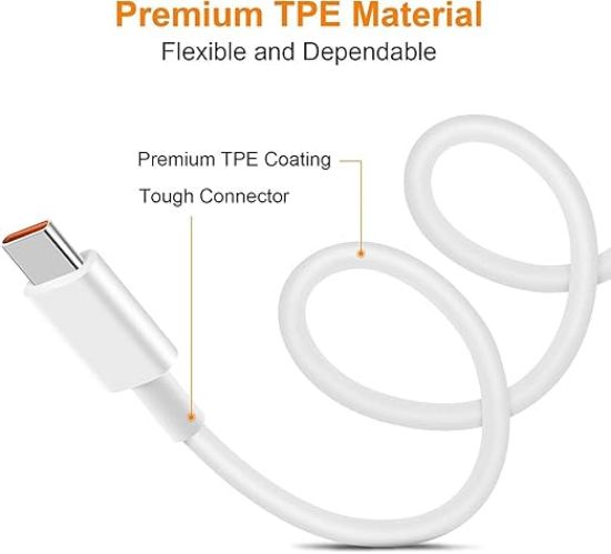 Oppo A96 కోసం ఫాస్ట్ టైప్-C USB కేబుల్, Oppo A 96 USB టైప్ C, 3A సింక్ & ఫాస్ట్ ఛార్జింగ్ కేబుల్, 3.9 Ft (1M), QC 2.0/3.0, Samsung, One Plus & అన్ని C రకం పరికరాలతో అనుకూలమైనది, సీమ్‌లెస్ డేటా ట్రాన్స్‌మిషన్, టైప్ C 3Amp 100cm ఫాస్ట్ ఛార్జ్ కేబుల్ | USB నుండి టైప్ C|22.5W వరకు ఫాస్ట్ ఛార్జింగ్‌కు మద్దతు ఇస్తుంది|అన్ని స్మార్ట్‌ఫోన్‌లు, టాబ్లెట్ మరియు ఉపకరణాలకు అనుకూలం-తెలుపు, 1S|8 యొక్క చిత్రం