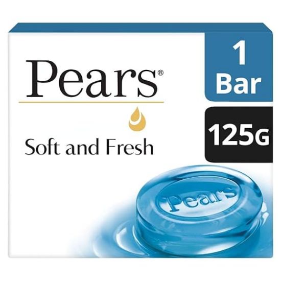 Pears 98% స్వచ్ఛమైన గ్లిజరిన్ తో పియర్స్ సాఫ్ట్ & ఫ్రెష్ బాతింగ్ బార్, 125 గ్రా. యొక్క చిత్రం