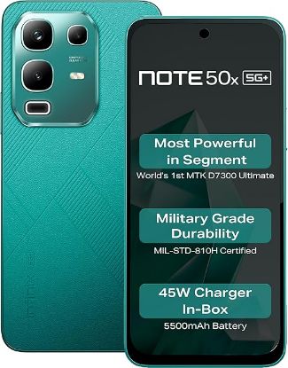 ఇన్ఫినిక్స్ నోట్ 50x 5G+ (సీ బ్రీజ్ గ్రీన్, 8GB RAM, 128GB స్టోరేజ్) | మీడియాటెక్ డైమెన్సిటీ 7300 | 50MP డ్యూయల్ రియర్ కెమెరా | 6.78" AMOLED డిస్ప్లే | 5000mAh బ్యాటరీ | 33W ఫాస్ట్ ఛార్జింగ్ | 16GB RAM వరకు విస్తరణ యొక్క చిత్రం