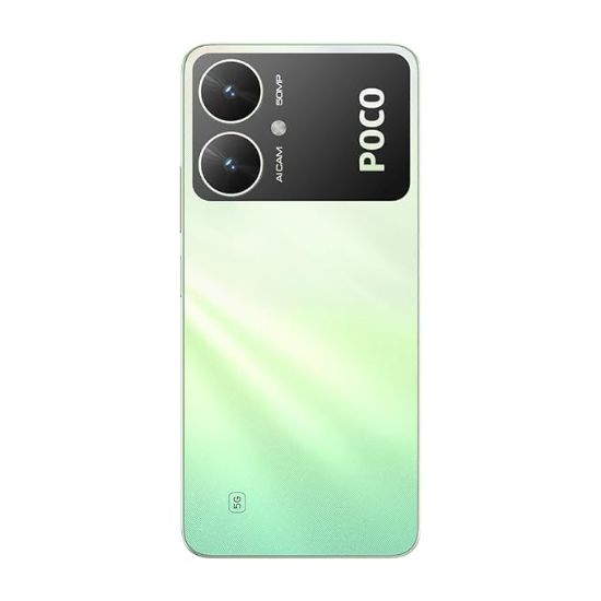 POCO M6 5G (పొలారిస్ గ్రీన్, 4GB RAM, 128GB నిల్వ) | MediaTek డైమెన్సిటీ 6100+ 5G ప్రాసెసర్ | 5000 mAh బ్యాటరీ + 18W ఫాస్ట్ ఛార్జింగ్ | 50 MP AI డ్యూయల్-కెమెరా సిస్టమ్ & సైడ్ ఫింగర్‌ప్రింట్ సెన్సార్ యొక్క చిత్రం