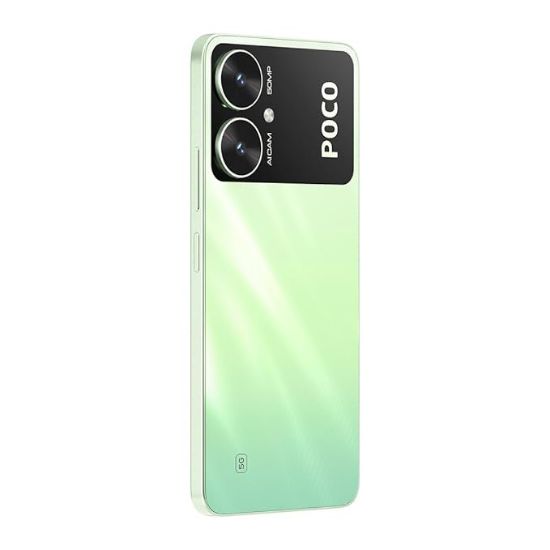 POCO M6 5G (పొలారిస్ గ్రీన్, 4GB RAM, 128GB నిల్వ) | MediaTek డైమెన్సిటీ 6100+ 5G ప్రాసెసర్ | 5000 mAh బ్యాటరీ + 18W ఫాస్ట్ ఛార్జింగ్ | 50 MP AI డ్యూయల్-కెమెరా సిస్టమ్ & సైడ్ ఫింగర్‌ప్రింట్ సెన్సార్ యొక్క చిత్రం