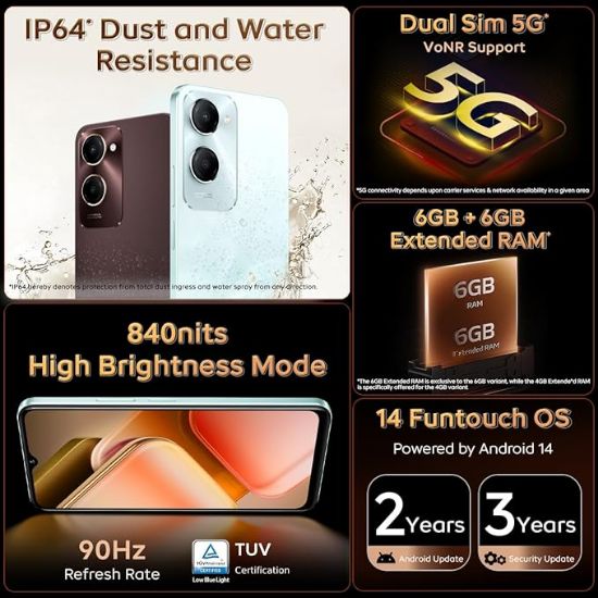 iQOO Z9 Lite 5G (మోచా బ్రౌన్, 6GB RAM, 128GB నిల్వ) | డైమెన్సిటీ 6300 5G | 50MP సోనీ AI కెమెరా | బాక్స్‌లో ఛార్జర్ యొక్క చిత్రం