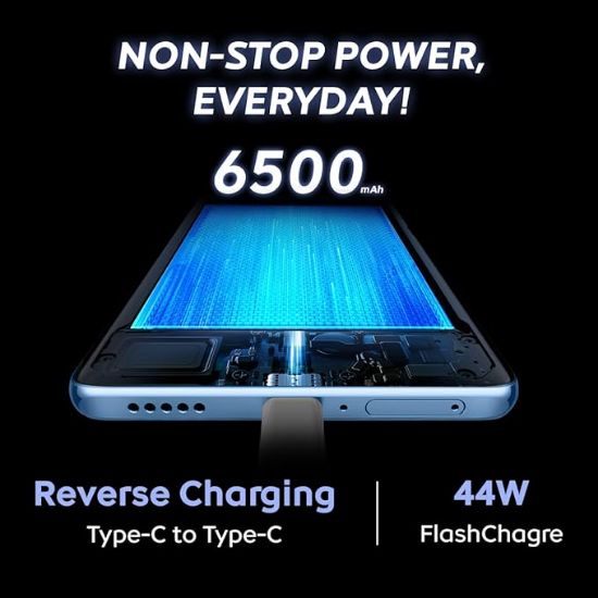 iQOO Z10x 5G (టైటానియం, 6GB RAM, 128GB నిల్వ) | 6500 mAh పెద్ద కెపాసిటీ బ్యాటరీ | డైమెన్సిటీ 7300 ప్రాసెసర్ | మిలిటరీ-గ్రేడ్ మన్నిక యొక్క చిత్రం