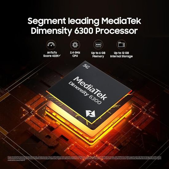 Samsung Galaxy M06 5G (సేజ్ గ్రీన్, 6GB RAM, 128 GB స్టోరేజ్) | MediaTek డైమెన్సిటీ 6300 | AnTuTu స్కోర్ 422K+ | 12 5G బ్యాండ్‌లు| 25W ఫాస్ట్ ఛార్జింగ్ | 4 జనరేషన్ ఆఫ్ OS అప్‌గ్రేడ్‌లు | ఛార్జర్ లేకుండా యొక్క చిత్రం