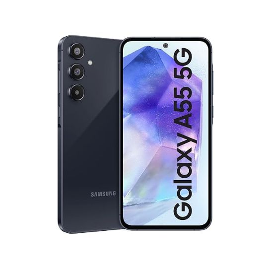 Samsung Galaxy A55 5G (అద్భుతం నేవీ, 8GB RAM, 256GB నిల్వ) | మెటల్ ఫ్రేమ్ | 50 MP ప్రధాన కెమెరా (OIS) | నైట్గ్రఫీ | IP67 | కార్నింగ్ గొరిల్లా గ్లాస్ విక్టస్+ | విజన్ బూస్టర్‌తో sAMOLED యొక్క చిత్రం