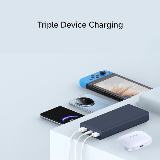 Xiaomi పవర్ బ్యాంక్ 4i 20000mAh 33W సూపర్ ఫాస్ట్ ఛార్జింగ్ PD | పవర్ డెలివరీ | QC 3.0|టైప్ C ఇన్‌పుట్ & అవుట్‌పుట్ |ట్రిపుల్ అవుట్‌పుట్ పోర్ట్‌లు|నీలం|ఆండ్రాయిడ్, యాపిల్, టాబ్లెట్‌లు, ఇయర్‌బడ్స్, వాచీలు మొదలైన వాటికి (MI) మద్దతు ఇస్తుంది యొక్క చిత్రం