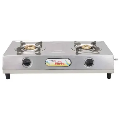 సూర్య బిగ్ బాడీ 2 బర్నర్ స్టెయిన్‌లెస్ స్టీల్ మాన్యువల్ ఇగ్నిషన్ గ్యాస్ స్టవ్ యొక్క చిత్రం