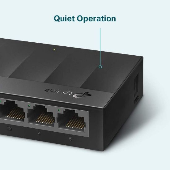 TP-Link LS1005G 5-పోర్ట్ డెస్క్‌టాప్/వాల్‌మౌంట్ గిగాబిట్ ఈథర్నెట్ స్విచ్/హబ్, నెట్‌వర్క్ స్ప్లిటర్, ప్లగ్ అండ్ ప్లే, ప్లాస్టిక్ కేస్ యొక్క చిత్రం