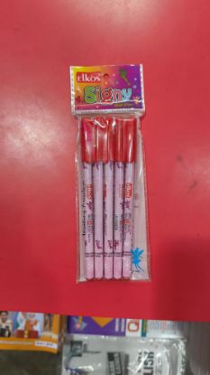 ఎల్కోస్ సిగ్నీ బాల్ పెన్నులు ఎరుపు రంగు-1 ప్యాక్ (5 ముక్కలు) యొక్క చిత్రం