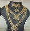 బంగారు రంగులో అద్భుతంగా తయారుచేసిన టెంపుల్ నెక్లెస్ సెట్ మహిళల కోసం యొక్క చిత్రం