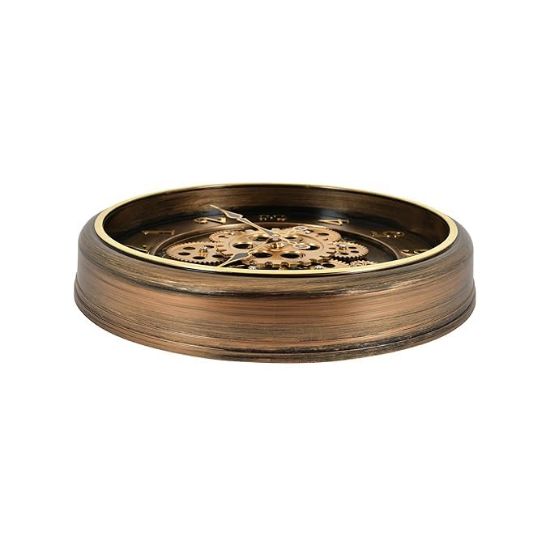 విజిబుల్ మూవింగ్ గేర్లతో కూడిన ఓటేటింగ్ గేర్ అనలాగ్ వాల్ క్లాక్, ఇల్లు మరియు ఆఫీస్ డెకర్ కోసం ఇండస్ట్రియల్ స్టీంపుంక్ డిజైన్-16 అంగుళాల (ఆక్సైడ్ కాపర్) యొక్క చిత్రం