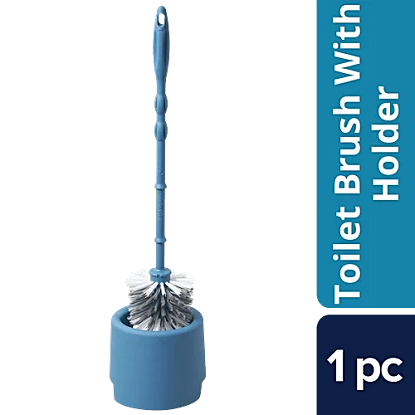 హోమ్ టాయిలెట్ బ్రష్ విత్ హోల్డర్, రౌండ్, నైలాన్ బ్రిస్టల్స్, 1 పిసి యొక్క చిత్రం