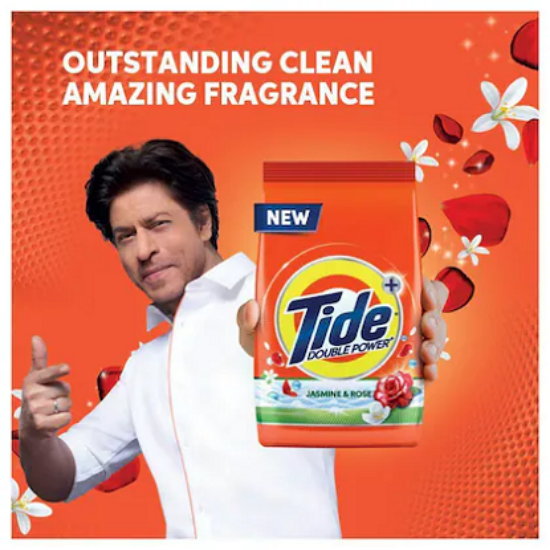 టైడ్ డబుల్ పవర్ జాస్మిన్ & రోజ్ డిటర్జెంట్ పౌడర్ 1 కేజీ surf యొక్క చిత్రం
