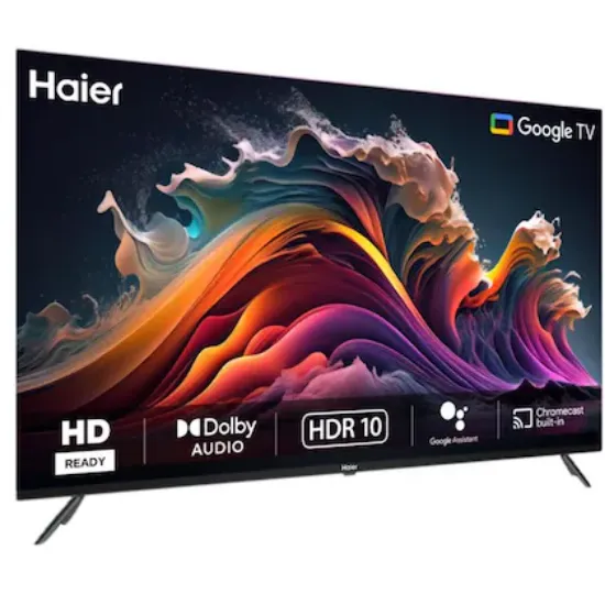 WebOS తో కూడిన Haier 32-అంగుళాల (80 సెం.మీ) HD రెడీ స్మార్ట్ LED టీవీ, అంతర్నిర్మిత Wi-Fi, HDMI & USB కనెక్టివిటీ, డాల్బీ డిజిటల్ ఆడియో, వాయిస్ అసిస్టెంట్ సపోర్ట్, వాల్-మౌంటబుల్ - హోమ్ ఎంటర్టైన్మెంట్ కోసం పర్ఫెక్ట్ యొక్క చిత్రం