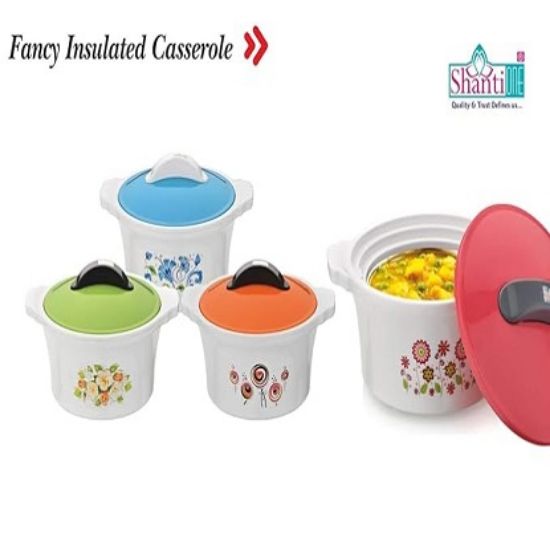 శాంతివన్ ఫ్యాన్సీ ఇన్సులేటెడ్ క్యాస్రోల్ | BPA ఉచిత 1500 ML ఇన్సులేటెడ్ హాట్ పాట్ | (ఎరుపు) యొక్క చిత్రం