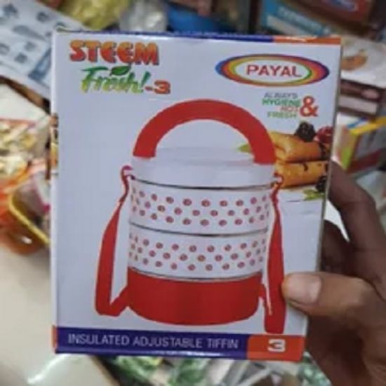 పోర్పోయిస్ స్టీమ్ ఫ్రెష్ 2 లేయర్ స్టెయిన్‌లెస్ స్టీల్ లంచ్ బాక్స్, హాట్ వాక్యూమ్‌తో ఇన్సులేటెడ్, హ్యాండిల్ లంచ్ బాక్స్, ఆఫీస్, స్కూల్ కోసం ఎయిర్‌టైట్ మరియు లీక్ ప్రూఫ్ మూత BPA ఉచిత 100% ఫుడ్ గ్రేడ్ (మల్టీకలర్) యొక్క చిత్రం