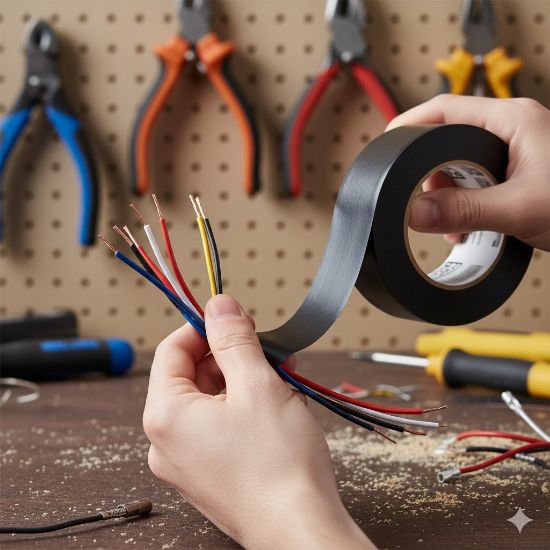 ఇన్సులేషన్ ఎలక్ట్రికల్ టేప్ – నలుపు రంగు యొక్క చిత్రం